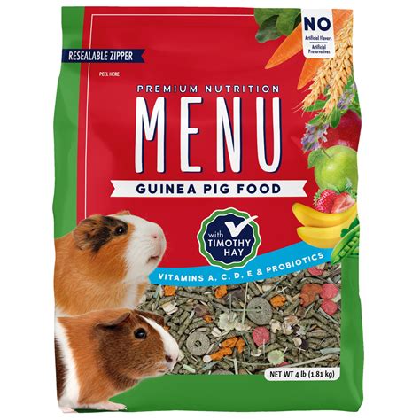 Menu Premium Guinea Pig Food Timothy Hay Pellets Blend Vitamin And