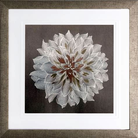 Embroidered Flower Framed Wall Art 20x20 In At Home