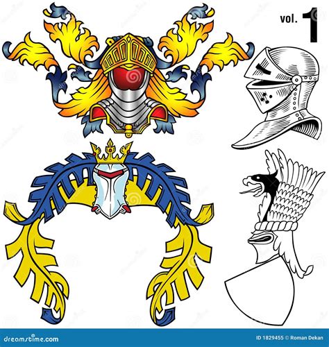 Heraldic Helmets Vol1 Stock Vector Illustration Of Arms 1829455