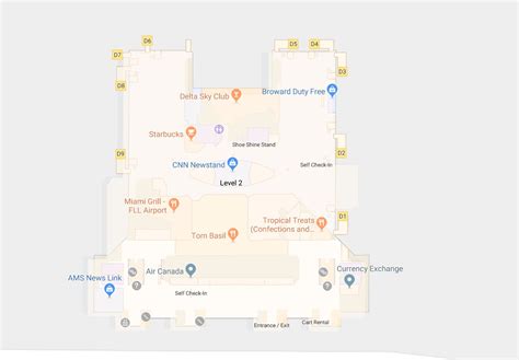 Need to know what terminal 1 has to offer? Fort Lauderdale Hollywood Airport Map (FLL) - Printable ...