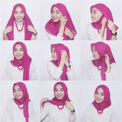 Cara Menggunakan Hijab Segi Empat Yang Simple