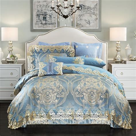 Silk Satin Cotton Jacquard Luxury Royal Bedding Set Queenking Size