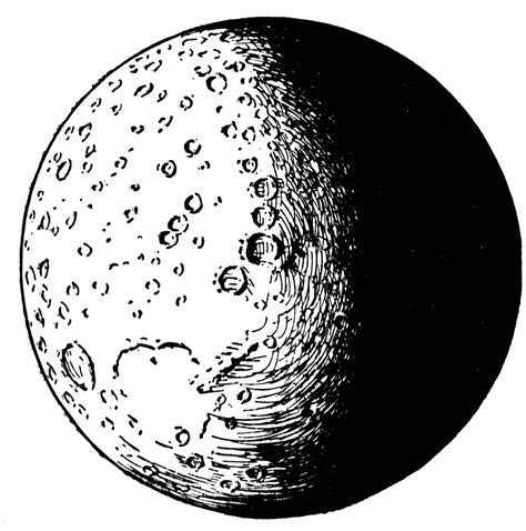 Clip Art Moon Black And White