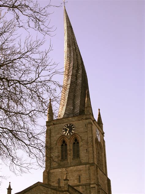 The twisted spire of St Mary all Saints church in Chesterfield