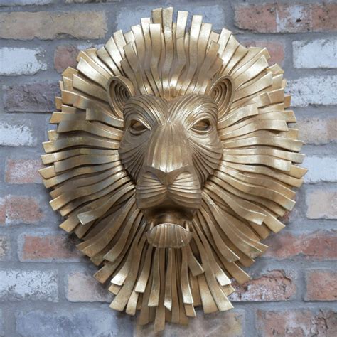 Gold Lion Head Wall Decoration Wall Decoration Animal Head Hanging