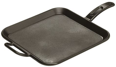buy lodge pro logic 12 inch square cast iron griddle pre seasoned grill pan with dual handles