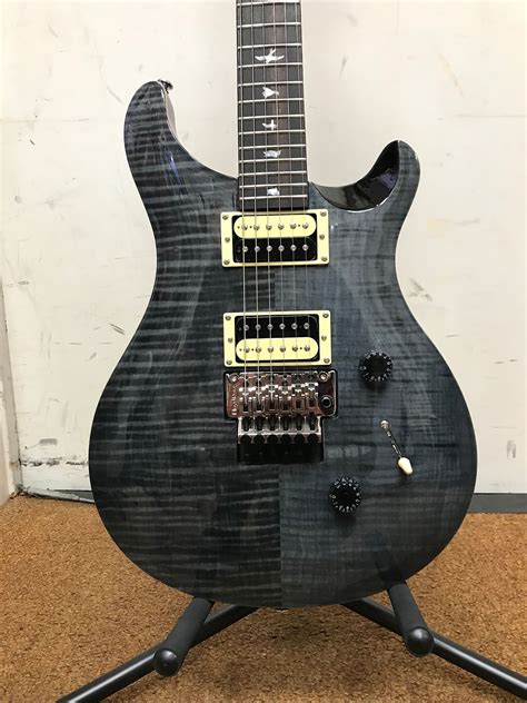 Prs Se Custom 24 Floyd Rose Electric Guitar Gray Black Finish Reverb
