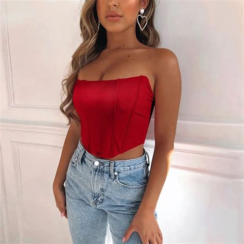 New Sexy Women Strapless Tops Summer Sleeveless Bra Fashion Lady Elastic Boob Bandeau Tube