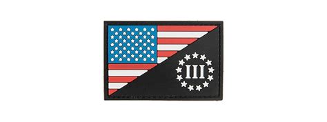 G Force Us Flag With Three Percenter Pvc Morale Patch