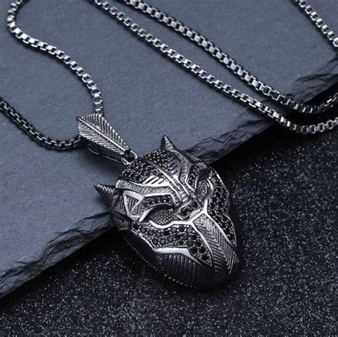 Black Panther Pendant Chain Gold Necklace Silver Iced Out Etsy