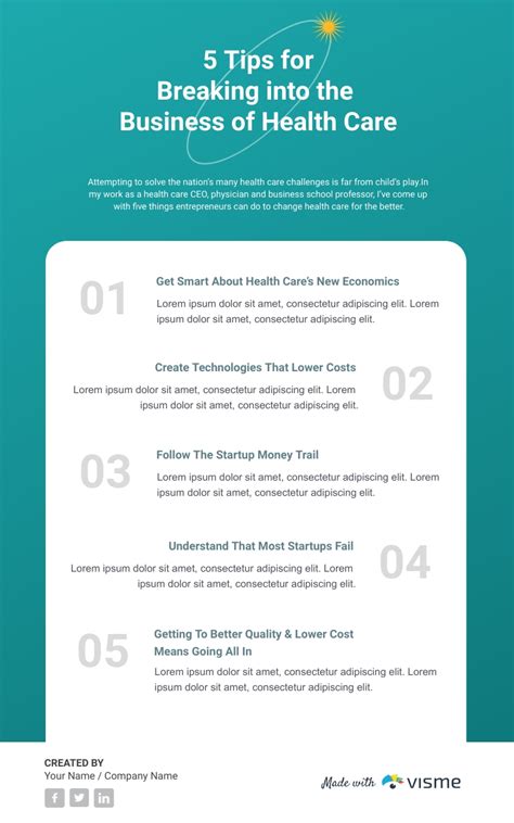 5 Tips Infographic Template Visme