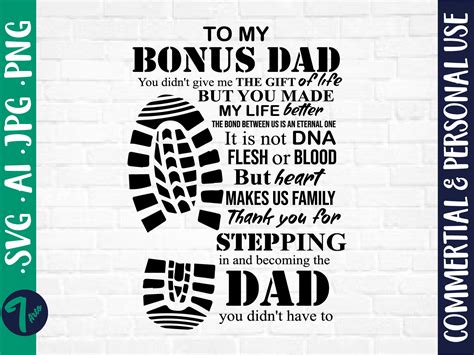 To My Bonus Dad You Made My Life Better Svg Fathers Day Svg Etsy