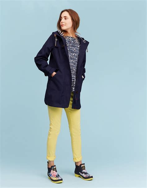 Coast Mid Length French Navy Long Waterproof Jacket Joules Us