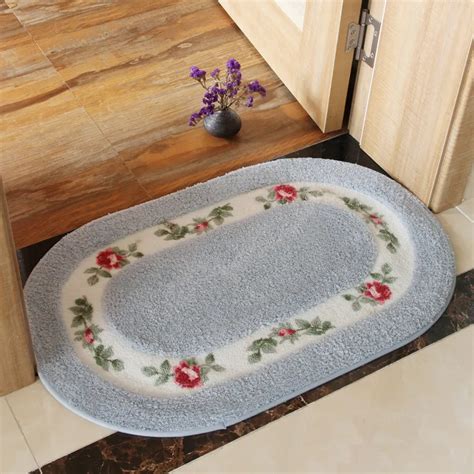 European Oval Carpets For Living Room Floral Pattern Polyester Plush