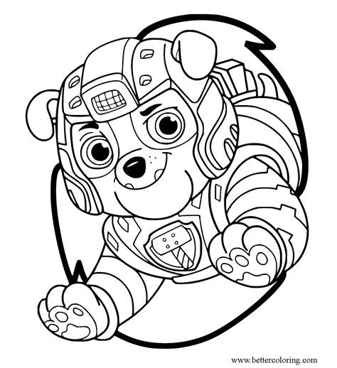 Here you can print free paw patrol coloring pages and please the child. Mighty Pups Rubble Coloring Pages - Free Printable ...