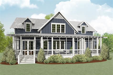 Exclusive Coastal Cottage Home Plan With Screened Porch 130050lls