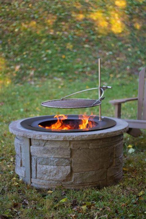 Adirondack chairs and fire pit. Zentro 32" Round Fire Pit Steel with Lid | COALWAY