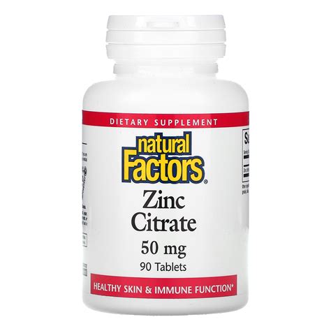 Natural Factors Zinc Citrate 50 Mg Farmaon