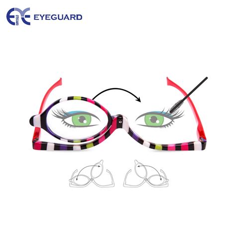 eyeguard readers 2 pack magnifying makeup glasses eye make up spectacles flip down lens folding