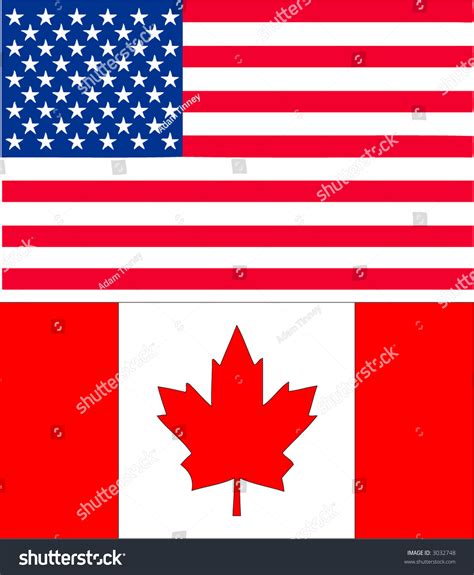 Us And Canadian Flag Stock Vector Illustration 3032748 Shutterstock