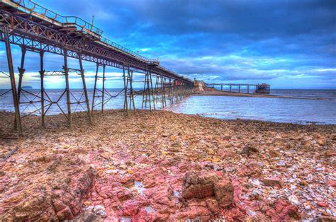 Birnbeck Pier Weston Super Mare Somerset England In Colourful Hdr With