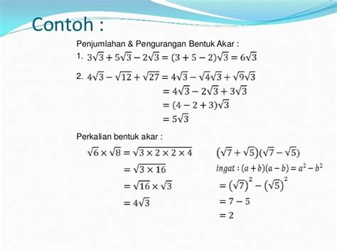 Contoh Soal Operasi Bentuk Akar Homecare24