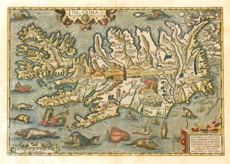 Old Antique Map Of Iceland By A Ortelius Sanderus Antique Maps
