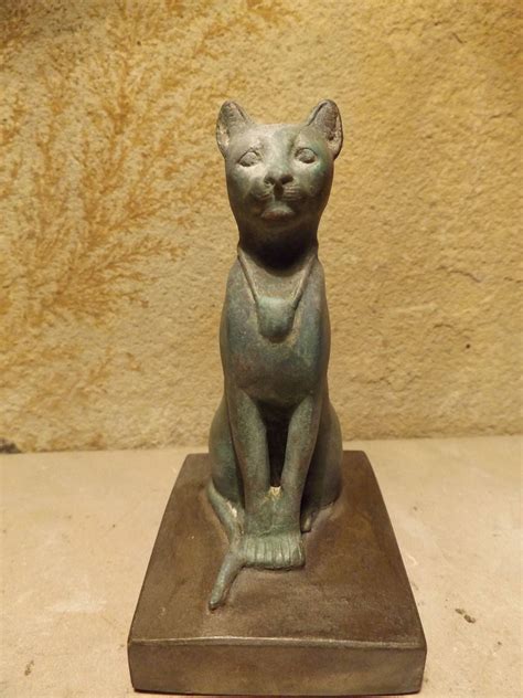 egyptian cat statue sculpture of bast bastet music goddess joy and protection