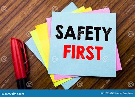 Handwriting Announcement Text Safety First Concept For Safe Warning