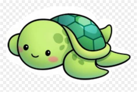 Turtle Sticker Cute Sea Turtle Drawing Clipart 3428782 Pinclipart