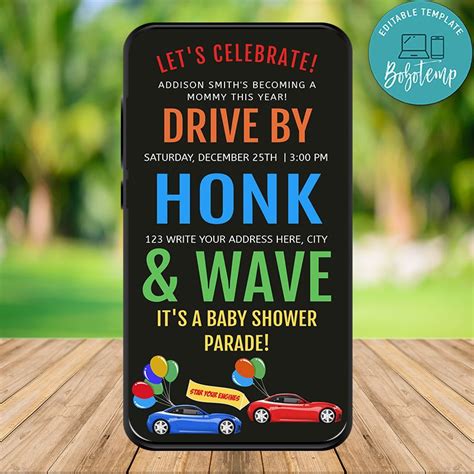 Design darling virtual baby shower invitations in minutes with innovative technology from basicinvite. Personalize Electronic Boy Drive By Baby Shower Evite ...