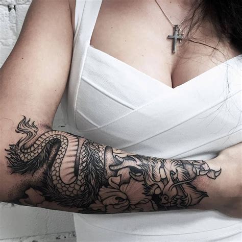 165 dragon tattoo designs for women 2019 arms shoulder. Dragon Arm Tattoo Artist: Katya Geta 🐼🖤Tattoo artist Paris ...
