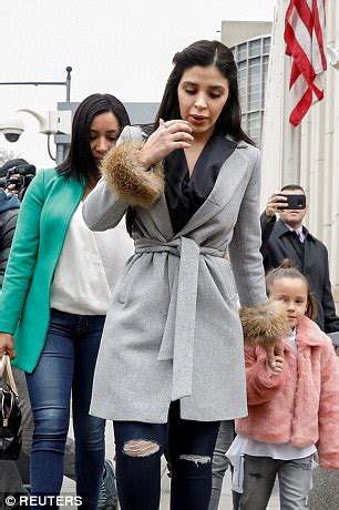 The daughter of convicted mexican drug lord joaquín el chapo guzmán married the nephew of an alleged mexican money launderer dubbed the empress, in a private mass last month after. El Chapo's wife exits federal court in Brooklyn with twins | Daily Mail Online
