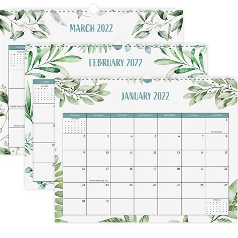 Aesthetic Greenery Wall Calendar Runs From January 2022 Until July