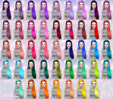 My Sims 4 Blog Butterflysims 099 Hair Retexture In 60 Colors By Aveirasims