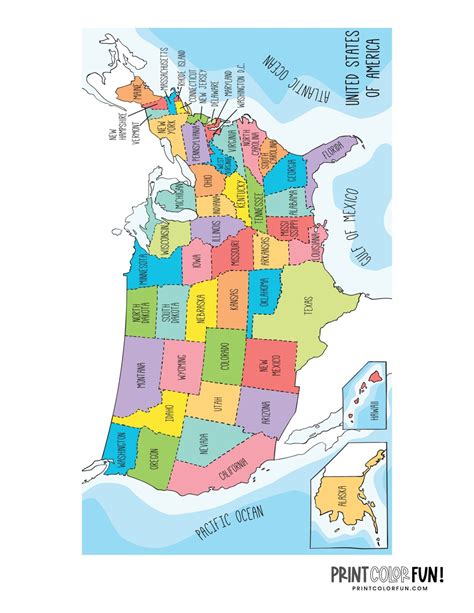Us Maps To Print And Color Includes State Names Print Color Fun