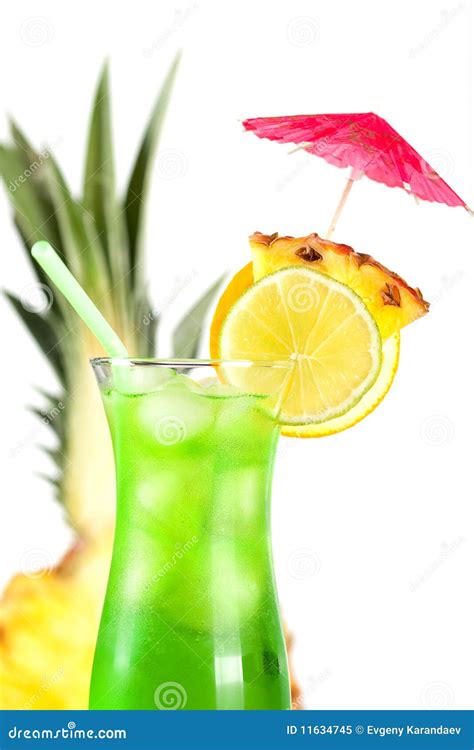 green tropical cocktail with pineapple orange and stock image image of martini vermut 11634745