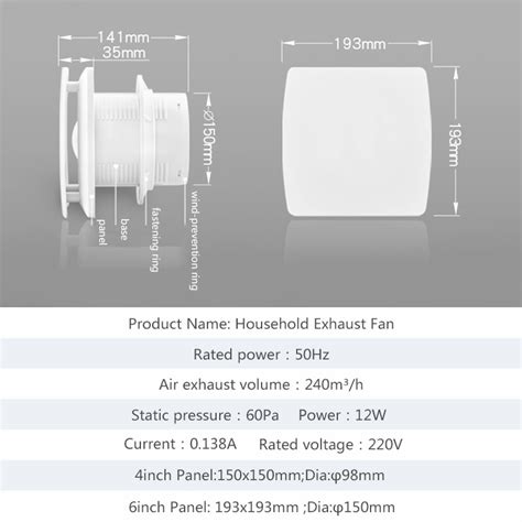 220v 46inch Exhaust Fan For Bathroom Kitchen Toilet Hotel Getthinx