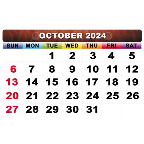 October 2024 Monthly Calendar October 2024 October Monthly Calendar