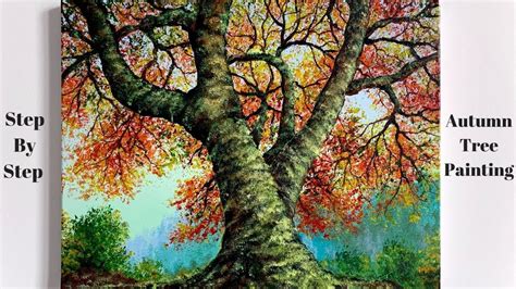 Autumn Tree Step By Step Acrylic Painting Colorbyfeliks Youtube