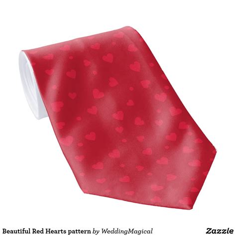 Beautiful Red Hearts Pattern Neck Tie Valentine Girly Luxury