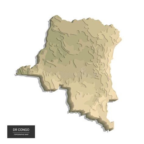 Dr Congo Map 3d Digital High Altitude Topographic Map 3d Vector