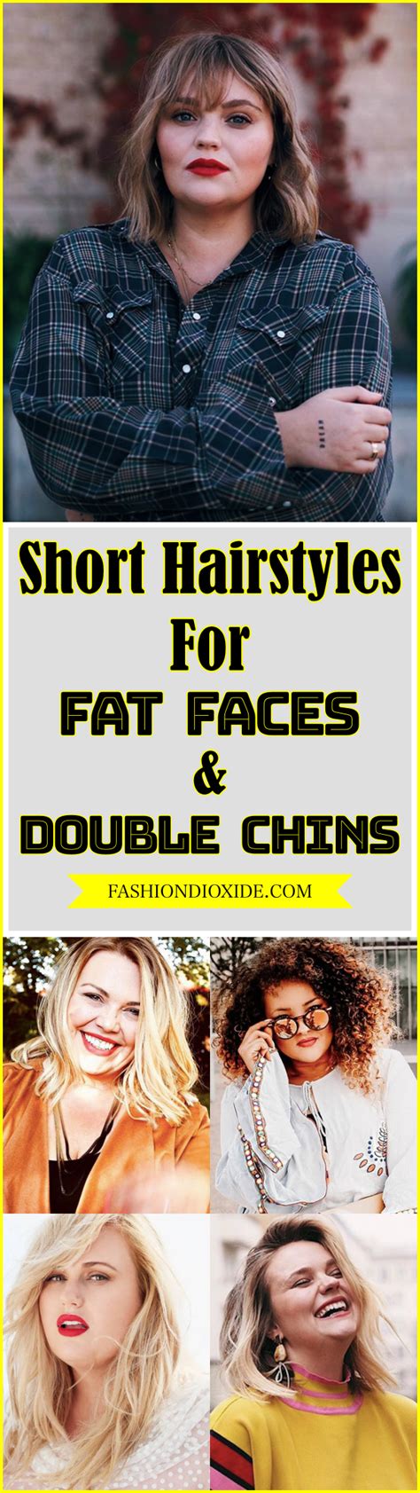 This one is just a little longer than chin length, it has a side part and has. 100 Short Hairstyles for Fat Faces & Double Chins ...