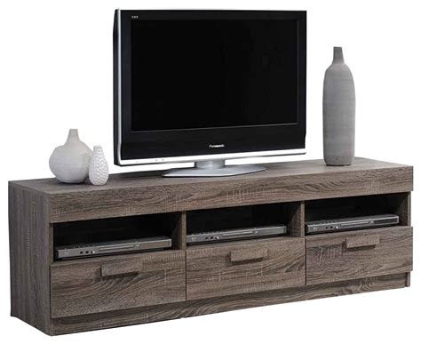 Amiable Tv Stand Rustic Oak Brown Transitional Entertainment
