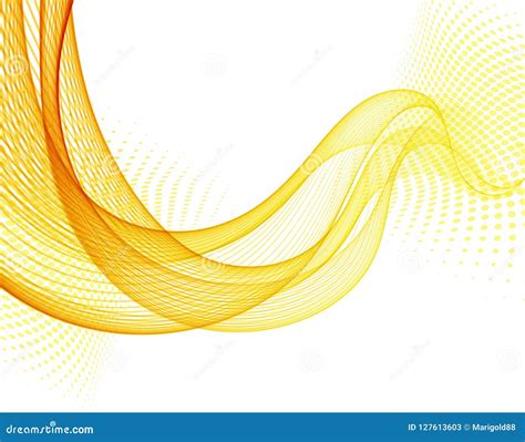 Abstract Vector Background With Orange Smooth Color Wave Stock Vector