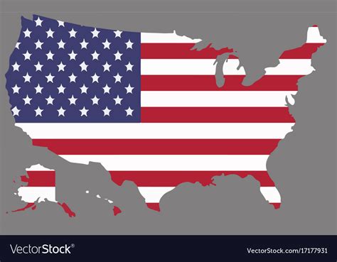 United States Map With The American Flag Vector Image