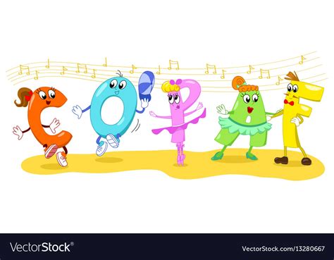 Cartoon Dancing Letters Royalty Free Vector Image