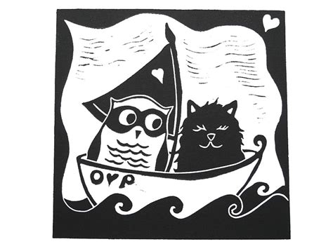 Limited Edition Lino Cut The Owl And The Pussycat Felt