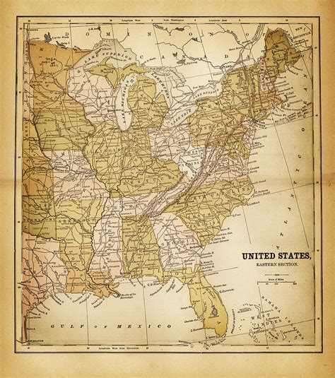 Usa Map 1884 Digital Art By Thepalmer Pixels
