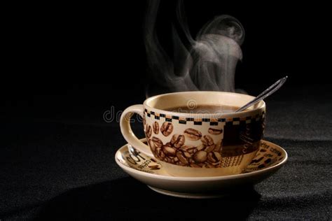 Coffee Cup Smoke Stock Image Image Of Plate Sugar Spoon 552925